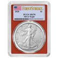 Collectible 2026 $1 American Silver Eagle PCGS MS70 FS Flag Label Red ...