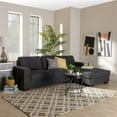 thumbnail image 4 of Baxton Studio Langley Modern and Contemporary Dark Grey Fabric Upholstered Sectional Sofa with Right Facing Chaise, 4 of 5