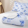 thumbnail image 4 of Erosebridal Blue Cute Bow-tie Bed Spread Queen for Boys Girls, Dreamy Princess Style Queen Coverlet Set, 3 Pieces, 4 of 7