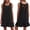 Black, variant on Trendy Babydoll Dress for Women Round Neck Sleeveless Splice Ruffle Mini Dress with Bow Tie Back Cute Summer Beachy Sundress