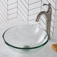 thumbnail image 2 of KRAUS 14-inch Clear Glass Bathroom Vessel Sink and Riviera? Faucet Combo Set with Pop-Up Drain, Satin Nickel Finish, 2 of 11