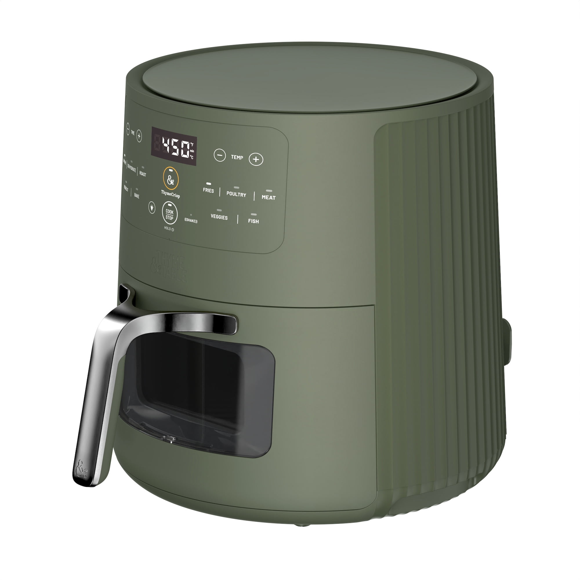 Thyme & Table 6QT Air Fryer, with ThymeCrisp™ and Ceramic-Coated Nonstick Basket, Dusty Moss