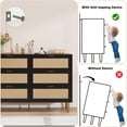 thumbnail image 3 of Goldensoil 15.6"x29.5"x42.5" Rattan 6 Drawer Dresser for Bedroom with Metal Legs and Handles,Black, 3 of 7