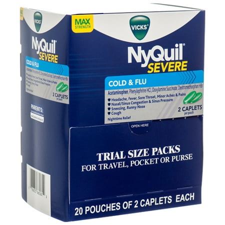 New 375735  Nyquil Severe Cold  Flu Caplets (20-Pack) Cough Meds Cheap Wholesale Discount Bulk Pharmacy Cough Meds Acne