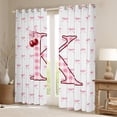 thumbnail image 3 of Feelyou Pink Monogrammed K Black Out Curtains, Cartoon Bowknot Cherry Curtains Pack of 2 (42x63 Each), Chic Watercolor Bow-tie Bedroom Curtains, Living Room Curtains Decor, 3 of 7