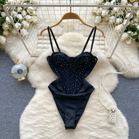 Bodysuit Women Spaghetti Strap Beading Backless Rompers Womens Jumpsuit Summer Skinny Sexy Playsuit Sleeveless Dropshipping