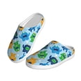 thumbnail image 2 of Daiia Cartoon Monster Print Women’s Fuzzy Slippers Memory Foam Lightweight House Shoes Cozy Loafer Flannel House Shoes-42/43, 2 of 7