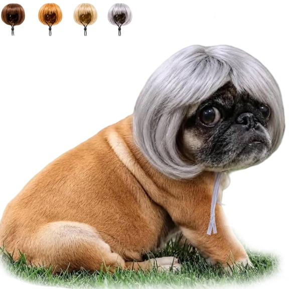 Funny Adjustable Dog Cat Cosplay Wig Pet Headwear for Halloween Christmas Party Festivals for Small Medium Large Pets
