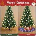 thumbnail image 4 of 30 Inch Christmas Tree Skirt – Velvet Plush Tree Mat, Soft Thickened Polyester with Red Ties, Single-Sided Printing, Available in 30in/36in/48in, Perfect for Holiday Xmas Tree Decoration, 4 of 7