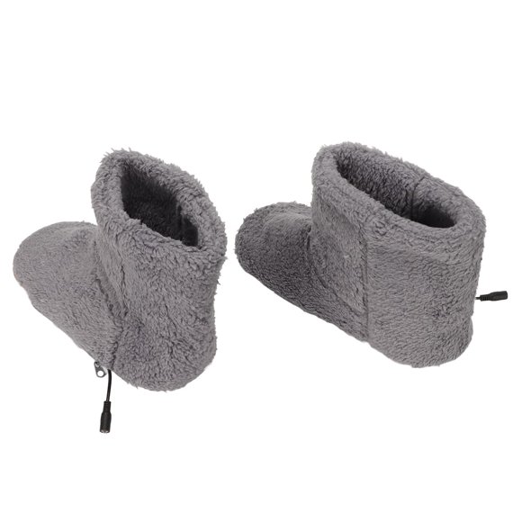 ZOUSSIQI Chauffe-Pieds Chauffant, Chargement USB, Chaussures Chauffantes Électriques, Chaussures Chauffantes en Peluche pour Hiver Froid (Gris) CA919-21018