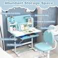 thumbnail image 6 of Costway Kid’s Study Desk & Chair Set with Tilt Desktop, Pen Holder & Tray, Reading Stand Navy, 6 of 10