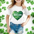thumbnail image 2 of Teen Girl Shirts Round Neck Short Sleeve T-Shirt Everyday St Patricks Day Shirt Kids Funny Tees T-Shirt Boys & Girls Shirts White,3-4 Years, 2 of 4