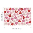 thumbnail image 3 of TIELUTT Tapis de la Saint-Valentin Cœur Rouge Saint-Valentin Petits Tapis d'Entrée Non Couverture Intérieure Extérieure pour Sofa Couvertures pour Femmes Petits Tapis pour Salle de Classe Couverture en Lin Jeté Duveteux Doux Blanc, 3 of 4