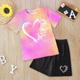 thumbnail image 2 of Paguaki Girls Summer Outfits 2 Sets Short Sleeve Shirts Shorts Set Clothes, 2 of 4