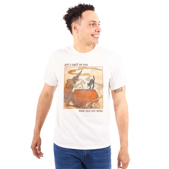 Vintage Halloween Witches Brew Men's Graphic T Shirt Tees Brisco Brands S