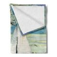 thumbnail image 2 of Art Soft Flannel Fleece Throw Blanket, Monet Sailing Boat Yacht Birds Watercolor Brushstroke Composition, Cozy Plush for Indoor and Outdoor Use, 60" x 80", Pale Blue Teal and White, by Ambesonne, 2 of 5
