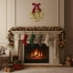 thumbnail image 5 of Corona navideña de hojas doradas con lazo | Elegante decoración navideña para puertas | Enredaderas de plástico reutilizables para la decoración festiva del hogar, 5 of 7