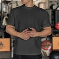 thumbnail image 2 of Men's Fitness T-Shirt with Texture Pads for Shoulder Support and Workout Short Sleeve Tee Men's Tops T-Shirt Casual Crew Neck Loose, 2 of 5