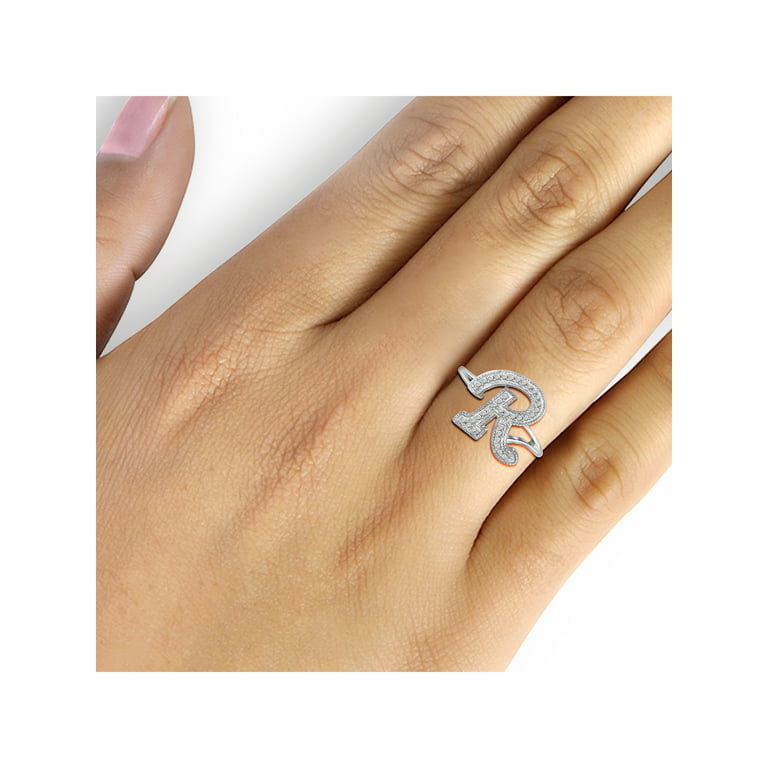  14K Yellow Gold Monogram Ring: Clothing, Shoes & Jewelry