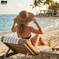 thumbnail image 4 of Sombrero de Playa Con Conchitas Para Mujer Ala Ancha 42 cm cafe 42 cm, 4 of 6