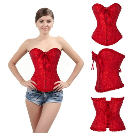 

Women s Bustier Corset Top Waist Trainer Sexy Lingerie Sets Waist Cincher Steampunk Gothic Corsets with G-string