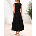 thumbnail image 6 of Merokeety Summer Dress for Women Boho V Neck Cotton Modest Long Dresses with Pockets Black xs, 6 of 7