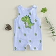 thumbnail image 2 of Baby Bodysuit Boy Girl Clothes Soft Newborn Infant Outfit for 3-6 Months Newborn Baby Boys Sleeveless Seersucker Romper Straps Overalls Jumpsuit Summer Smocked Clothes, 2 of 7