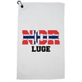 thumbnail image 1 of Norwegian Luge - Winter Olympic - NOR Flag Golf Towel with Carabiner Clip, 1 of 5
