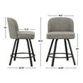 thumbnail image 3 of Steve Silver Anaheim Gray Metal Swivel 24" Counter Chair, 3 of 6
