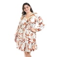 thumbnail image 4 of Vestido escote de moño Roman Fashion /Tallas Extras, 4318 (Blanco /Cafe) cafe 36, 4 of 5