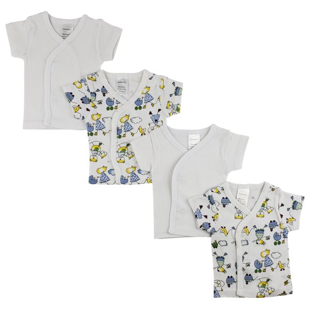 Bambini Blanco Complemento De Camisa De Manga Corta - 4 - Pack Recién Nacido Bambini CS_0202