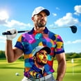 thumbnail image 4 of HOMYGIFTS Men’s Custom Face Golf Polo Shirt – Personalized Face Mosaic Art Style Shirt Sportswear, 4 of 10