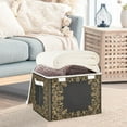 thumbnail image 5 of Foldable Fabric Storage Bin With Handle Collapsible Basket Box Storage With Lid Organizer Intricate Baroque-style Designs, 5 of 7