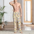 thumbnail image 2 of Kdxio Colorful Checkered 1 Pattern Men's Pajama Pants, Elastic Waist with Drawstring and Pockets, Comfortable Loungewear-XX-Large, 2 of 6