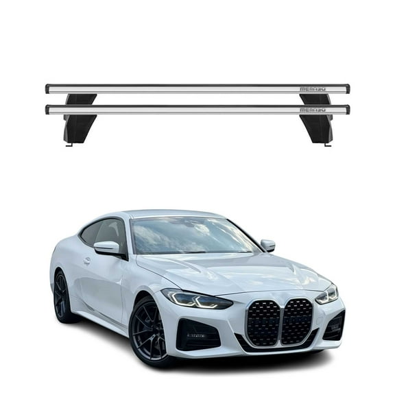 2021-2026 BMW 4 Series G22 Coupe Roof Rack Cross Bars Silver