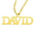thumbnail image 3 of Men's Personalized Nameplate Pendant Necklace Gold Custom Name Necklace with Figaro Chain Jewelry Gift for Father Boyfriends, 3 of 4