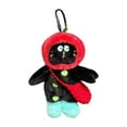 thumbnail image 2 of Llavero de peluche de gato, bonito llavero de muñeca artesanal para bodas, regalos de viaje para mujeres Negro, 2 of 8