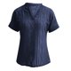 thumbnail image 5 of Camisa de punto jacquard holgada con cuello en V para mujer: manga corta, detalle de cordones, informal de verano, fácil de cuidar, 5 of 7