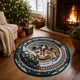 thumbnail image 5 of Christmas Rugs, 3D Rugs Optical Illusion Christmas,Soft Non-Slip Washable, Round Floor Carpet For Porch Holiday Entryway Living Room Deco, 5 of 6