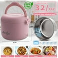 thumbnail image 3 of Aotto Electric Lunch Box, 32 oz Portable Heated Lunch Box for Adults, 12V/24V/110V Portable Food Warmer for Car/Truck/Work, BPA-Free, Pink, 3 of 7