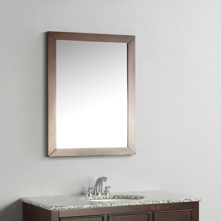 Brooklyn + Max Davenport 22" x 30" Walnut Brown Bath Vanity Decor Mirror