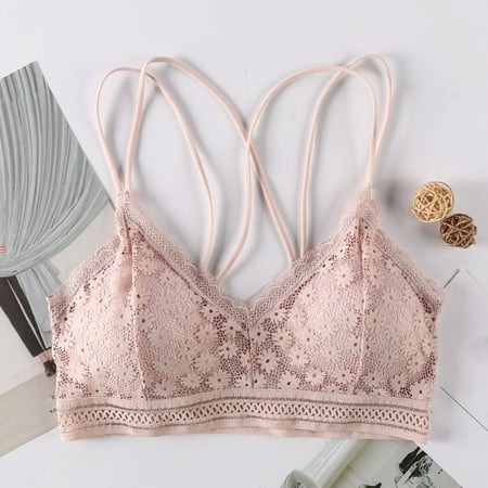 

Zpanxa Bras for Women Ladies Fashion Charming Comfortable Breathable No Steel Ring Sexy Lace Flowers Bra Woman Underwear Womens Bras Sports Bra Pink One Size