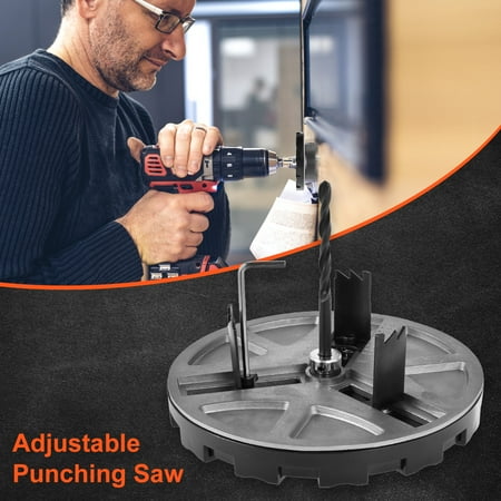

Atopoler Punching Saw Kit Adjustable 1.77-5.12 Inch Hole Saw Cutter Precision Hole Driller Woodworking Tool