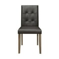thumbnail image 2 of Brown Faux Leather Upholstered Side Chairs 4pc Set Walnut Finish Wooden Furniture, 2 of 5