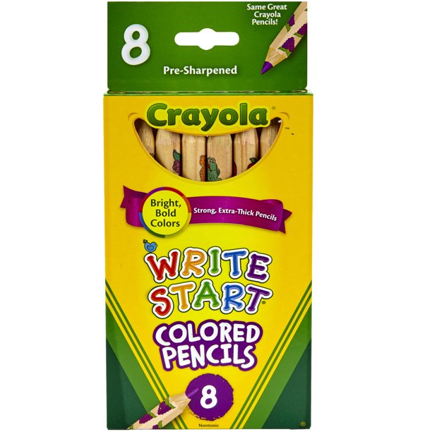 Crayola Write Start Colored Pencils, 8 Colors Per Box, Set Of 6 Boxes