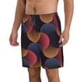 thumbnail image 2 of Logiee Circular Stripes Print Mens Swim Trunks Quick Dry Board Shorts,Breathable Hawaii Beach Shorts Swimwear Bathing Suits-Large, 2 of 6