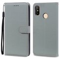 thumbnail image 1 of Pour Redmi Note 6 Pro Étui Xiaomi Redmi 6 Pro Portefeuille en Cuir TPU Souple Étui pour Xiaomi Redmi 6 Étui Note 6 Pro Couverture Rabattable Gris pour Redmi Note 6 Pro, 1 of 6
