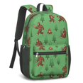 thumbnail image 2 of Bigfoot and Banana Green Pattern 17" School Backpacks for Teens,Waterproof Oxford Fabric,S-Shape Padded Straps for School,Travel,Hiking,Camping, 2 of 5