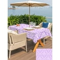 thumbnail image 5 of Outdoor Tablecloth with Umbrella Hole for Patio/Picnic/Party/Camping, Purple Boho Flowers Waterproof Table Cloth Rectangle Table Cover Washable, Vintage Ethnic Flowers Botanical (60"x 84"), 5 of 8
