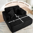 thumbnail image 3 of Muumblus Oversized Chaise Lounge Chair Indoor Furniture, No Assembly Required, Plush Corduroy Upholstered Sofa Bed Cozy Sleeper Couch for Living Room, Bedroom, Black, 3 of 10